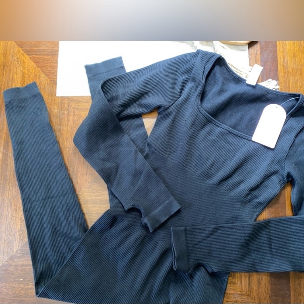 Long Sleeve Ribbed one piece - Picture 2 of 2